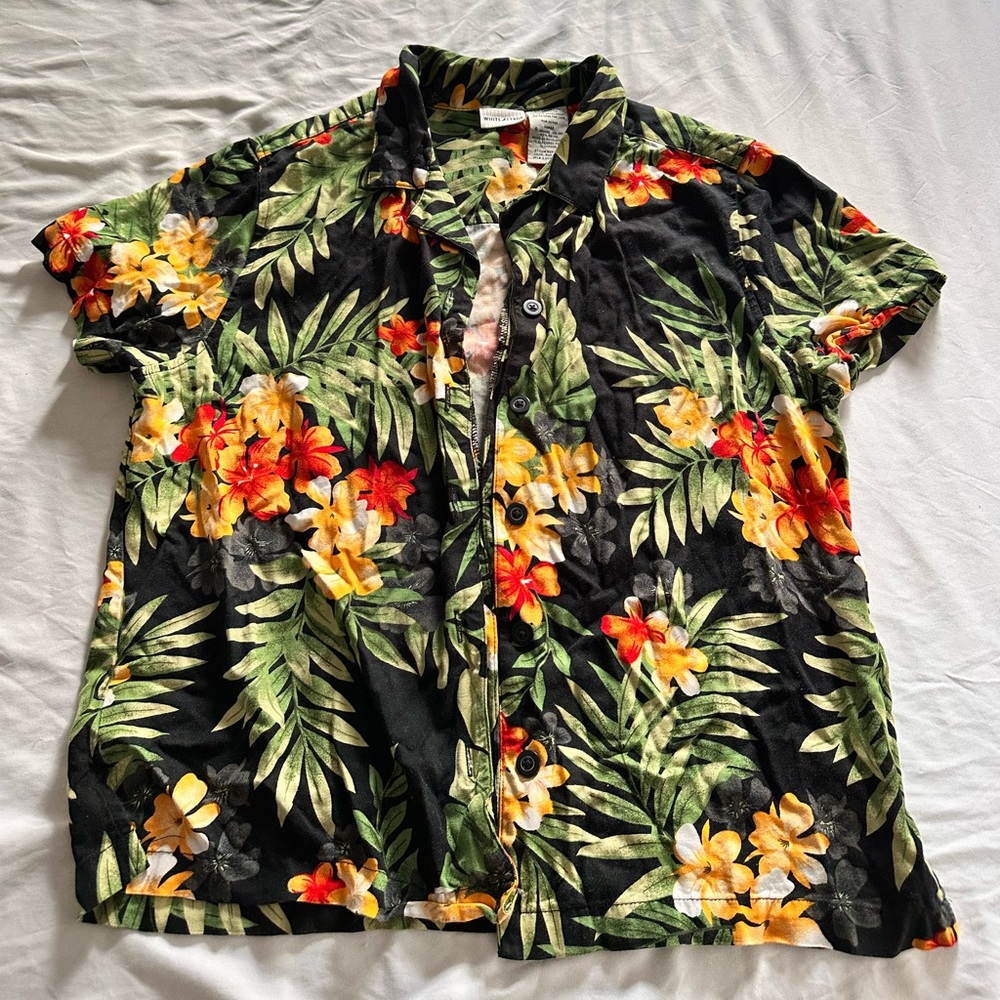 Unisex floral button down shirt
